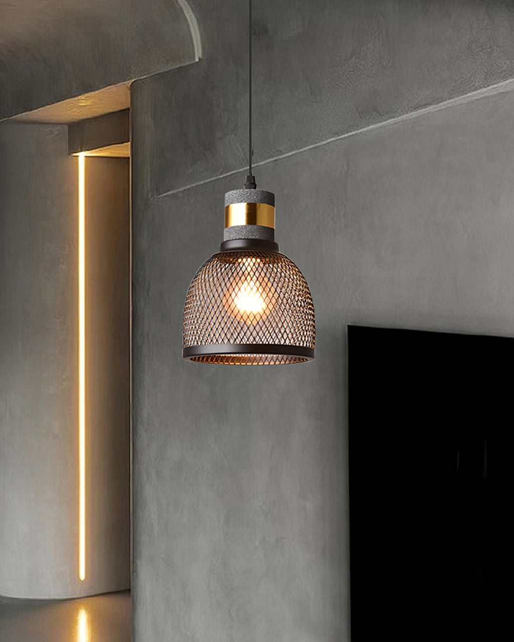 Lámpara colgante de diseño cilíndrico industrial minimalista