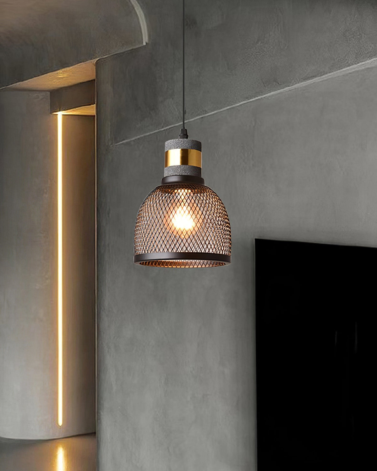Lámpara colgante de diseño cilíndrico industrial minimalista