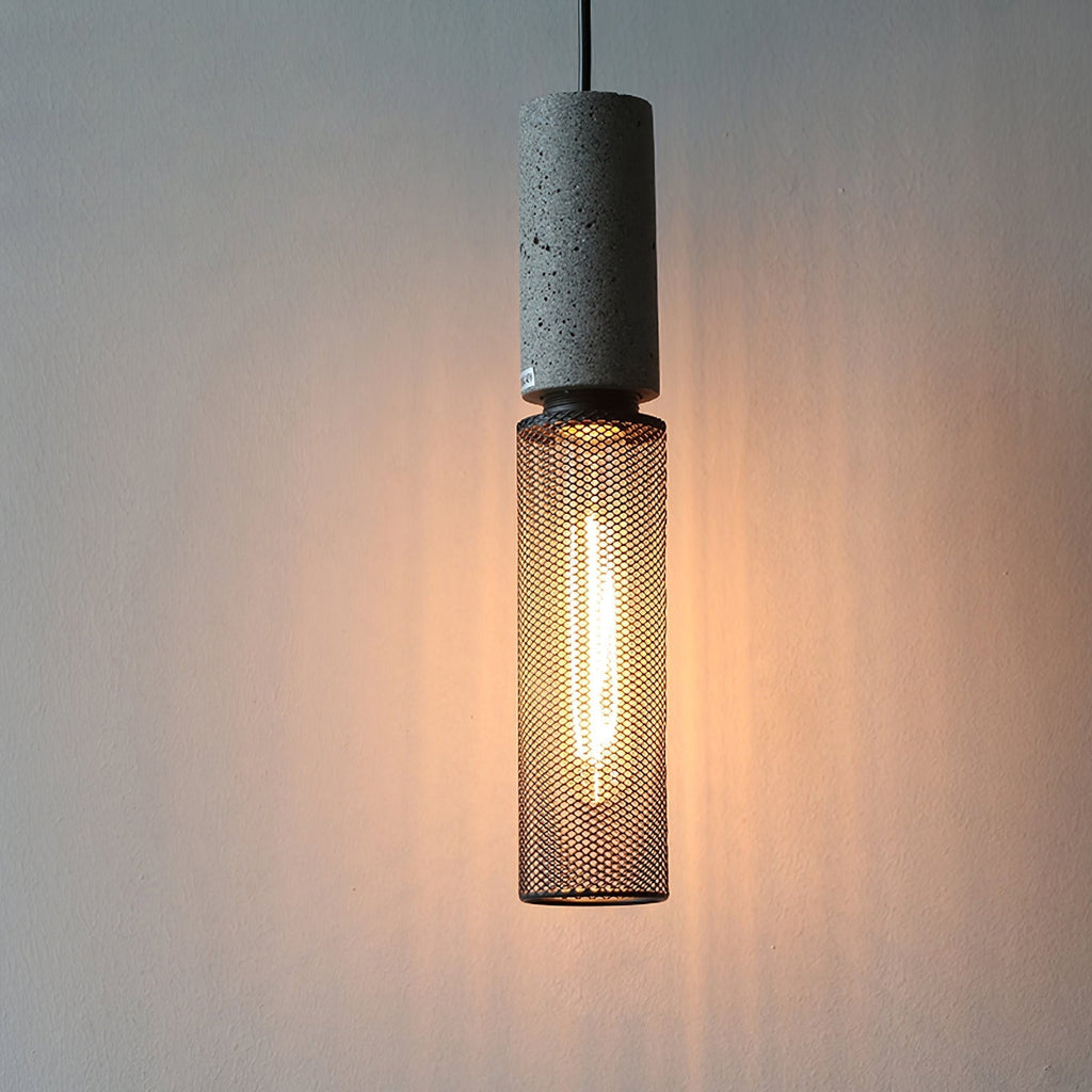 Lámpara colgante de diseño cilíndrico industrial minimalista