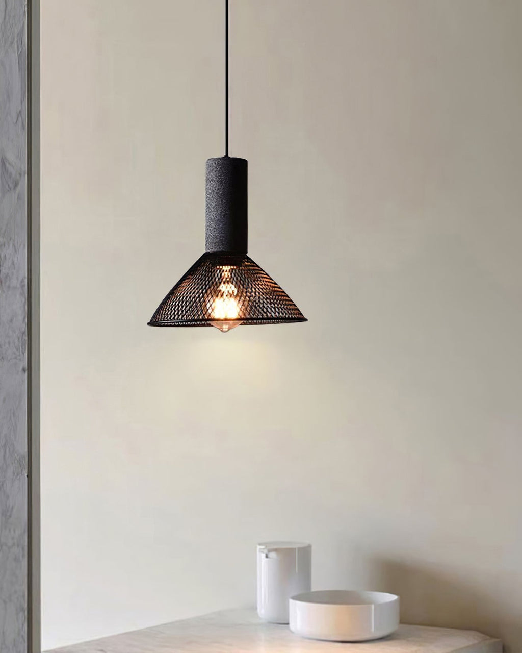 Lámpara colgante de diseño cilíndrico industrial minimalista