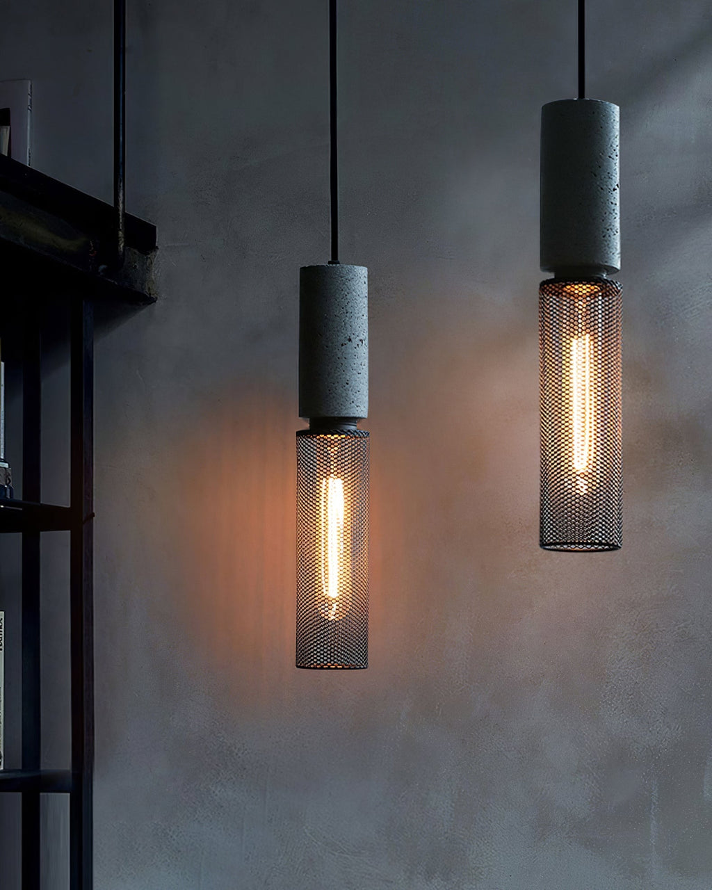 Lámpara colgante de diseño cilíndrico industrial minimalista