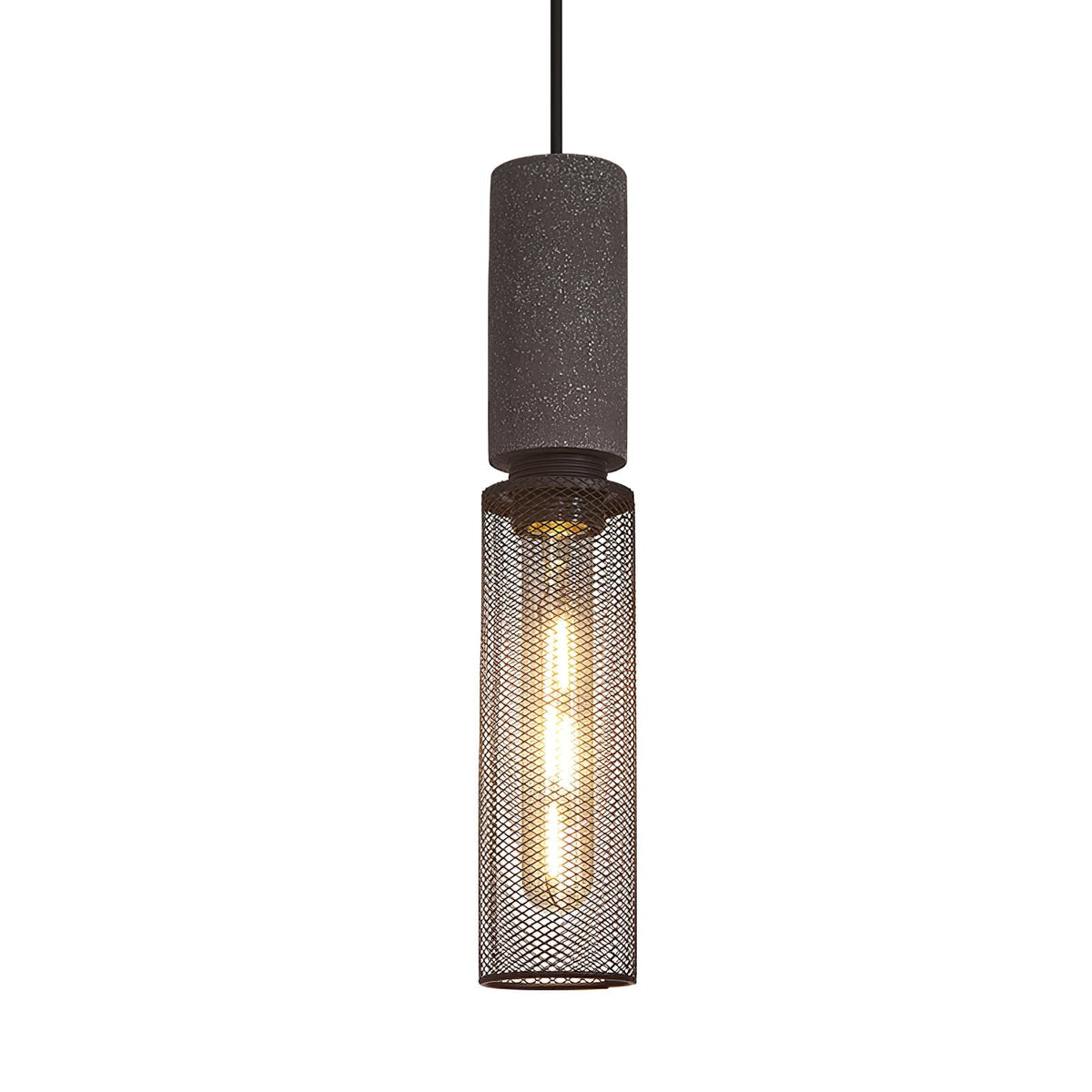 Lámpara colgante de diseño cilíndrico industrial minimalista