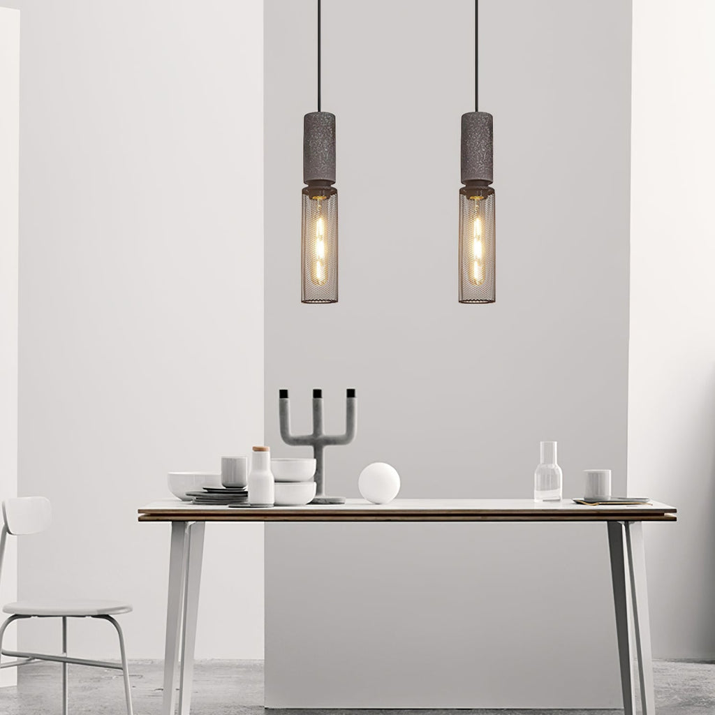 Lámpara colgante de diseño cilíndrico industrial minimalista