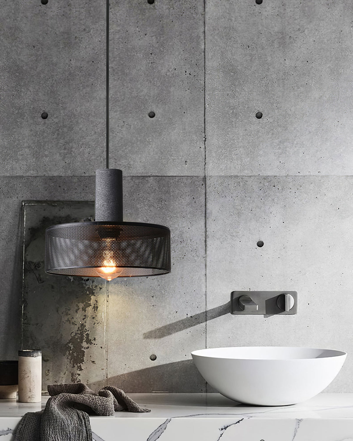 Lámpara colgante de diseño cilíndrico industrial minimalista