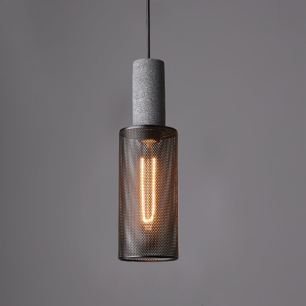 Lámpara colgante de diseño cilíndrico industrial minimalista