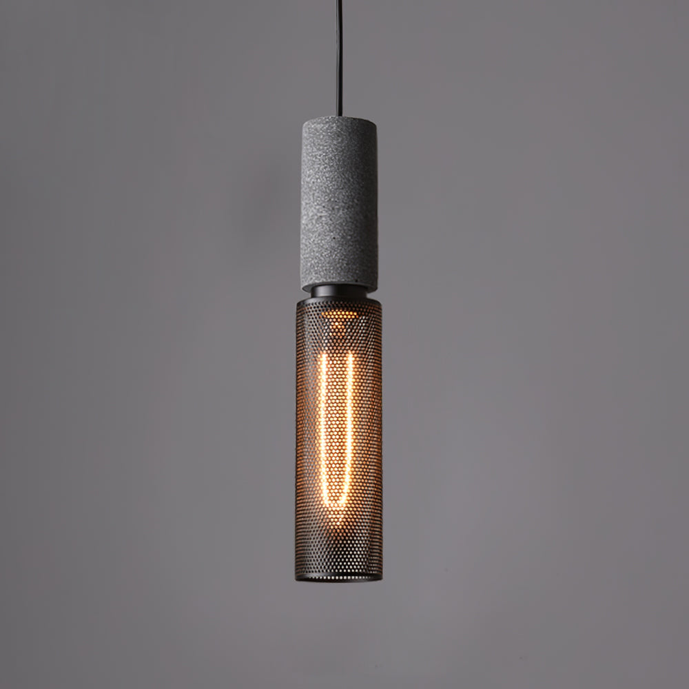 Lámpara colgante de diseño cilíndrico industrial minimalista
