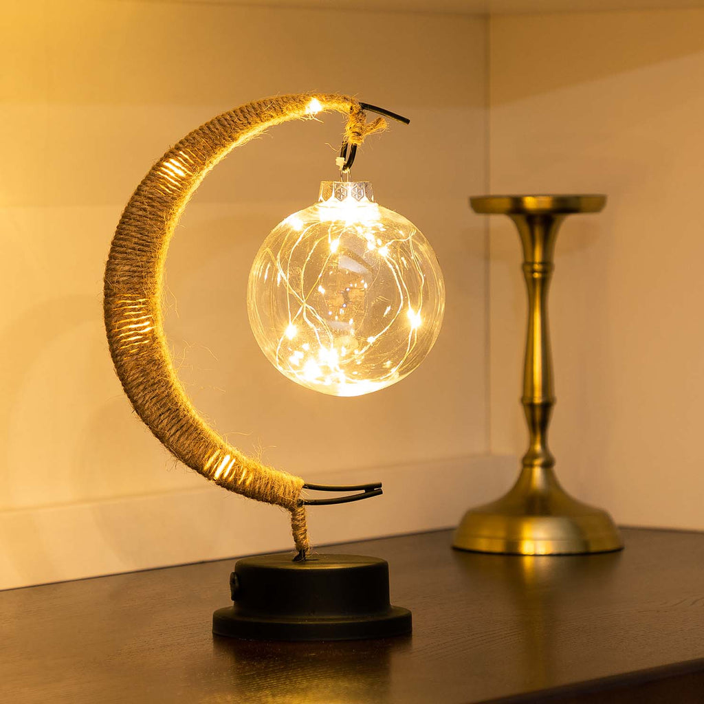 Lámpara de mesa decorativa con iluminación ambiental de brillo lunar