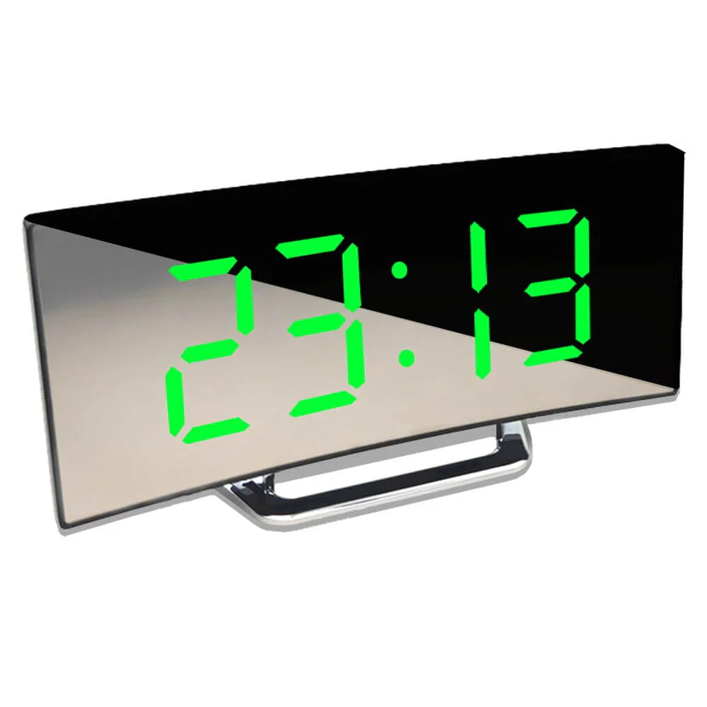 NOMOVA Curved LED Digital Alarm Clock With Mirror Display And Large Screen