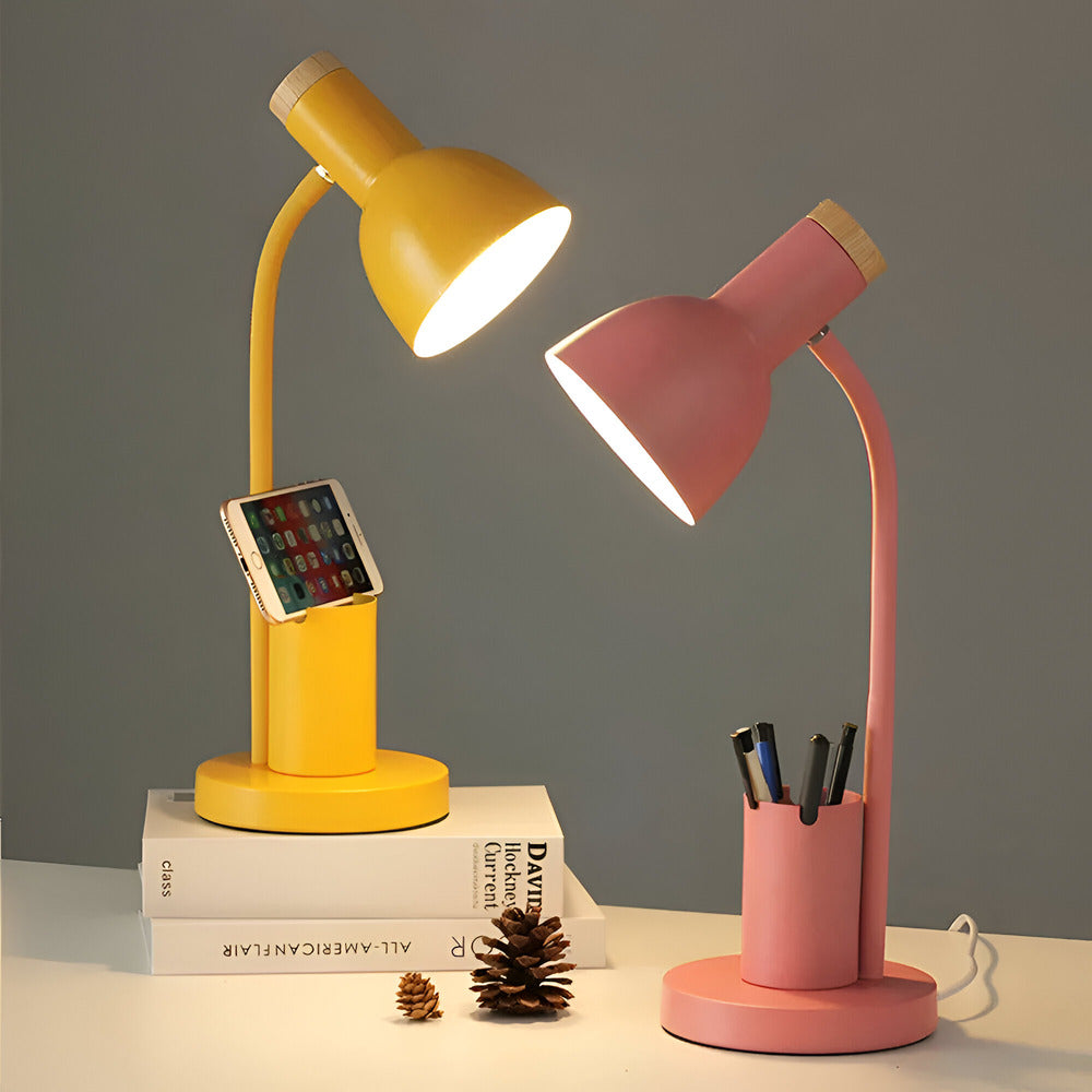 Modern Nordic LED table lamp with stylish pen holder - product detail 3