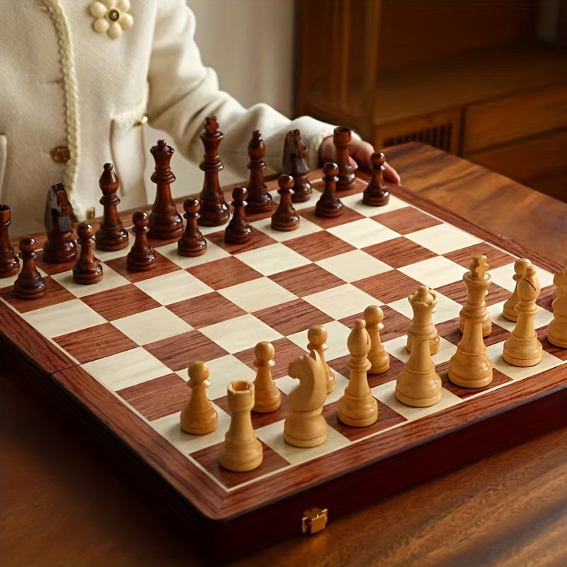 Wooden Chess Set - Perfect for Home and Travel - product detail 4