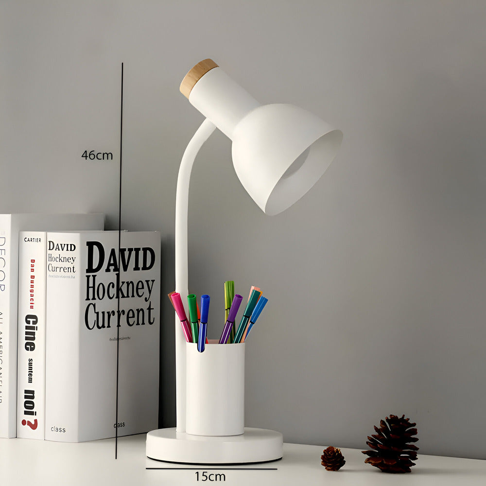 Modern Nordic LED table lamp with stylish pen holder - product detail 4