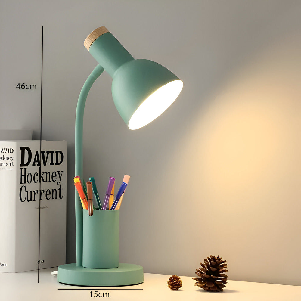 Modern Nordic LED table lamp with stylish pen holder - product detail 6