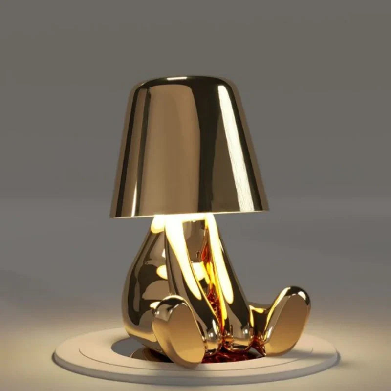 Lámpara de mesa portátil con control táctil y luz ambiental regulable