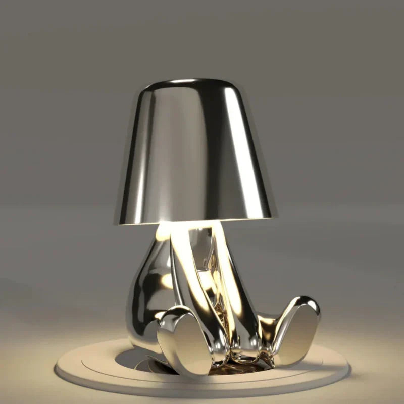 Lámpara de mesa portátil con control táctil y luz ambiental regulable