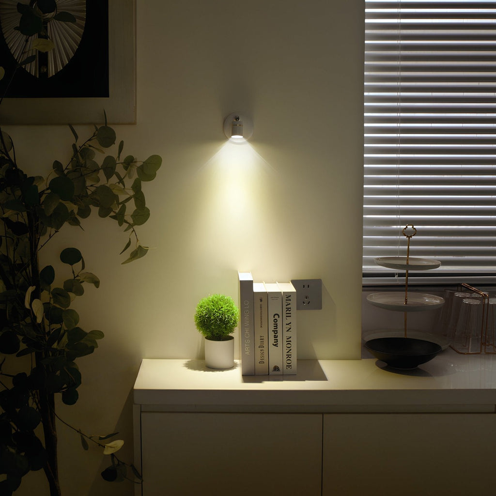 Foco de pared inalámbrico ajustable con control remoto
