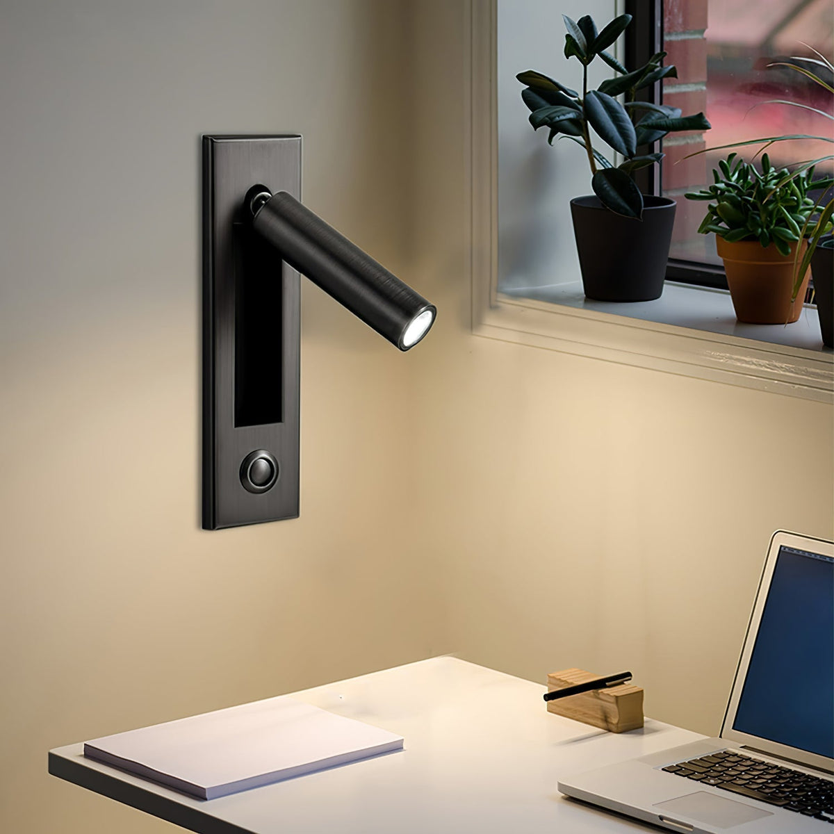 Lámpara de pared para lectura de montaje empotrado delgado