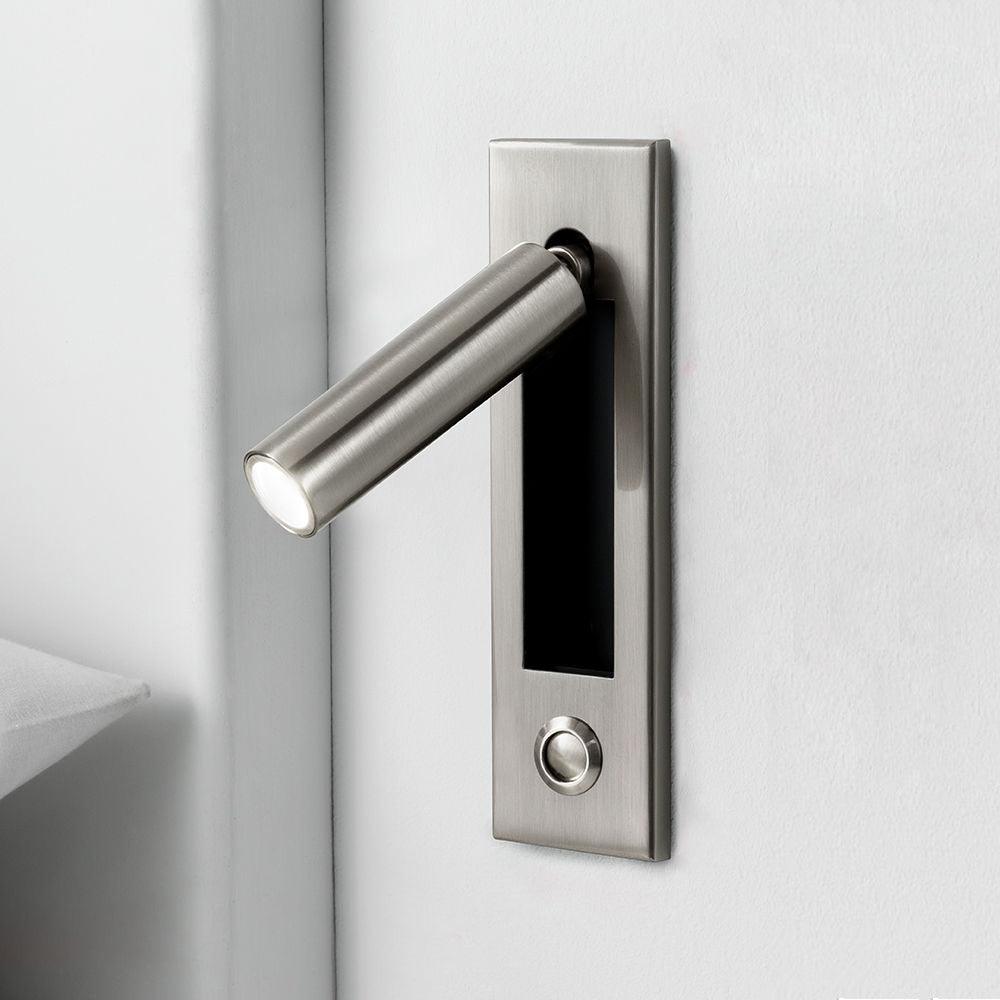 Lámpara de pared para lectura de montaje empotrado delgado