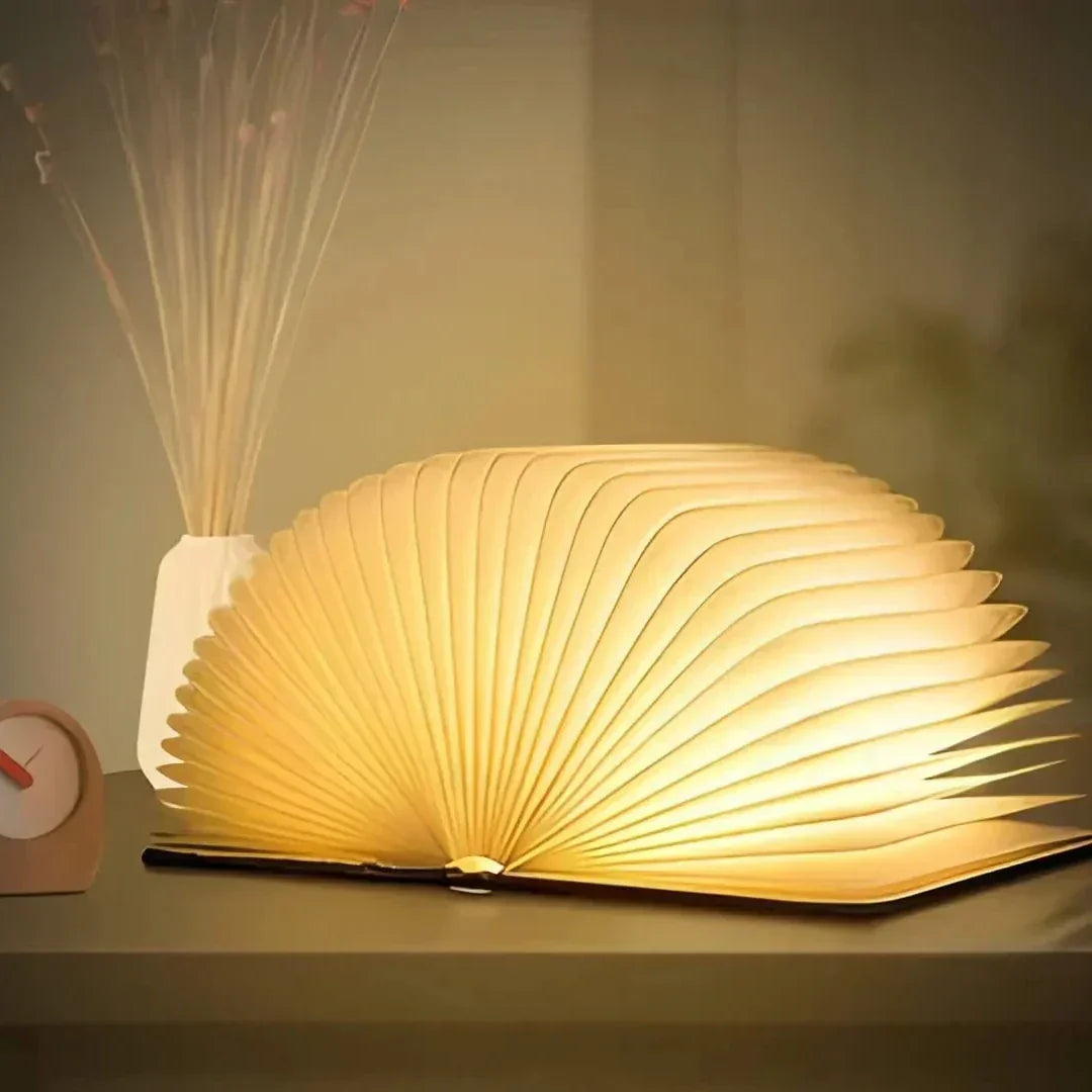 Luz nocturna LED decorativa en forma de libro recargable por USB