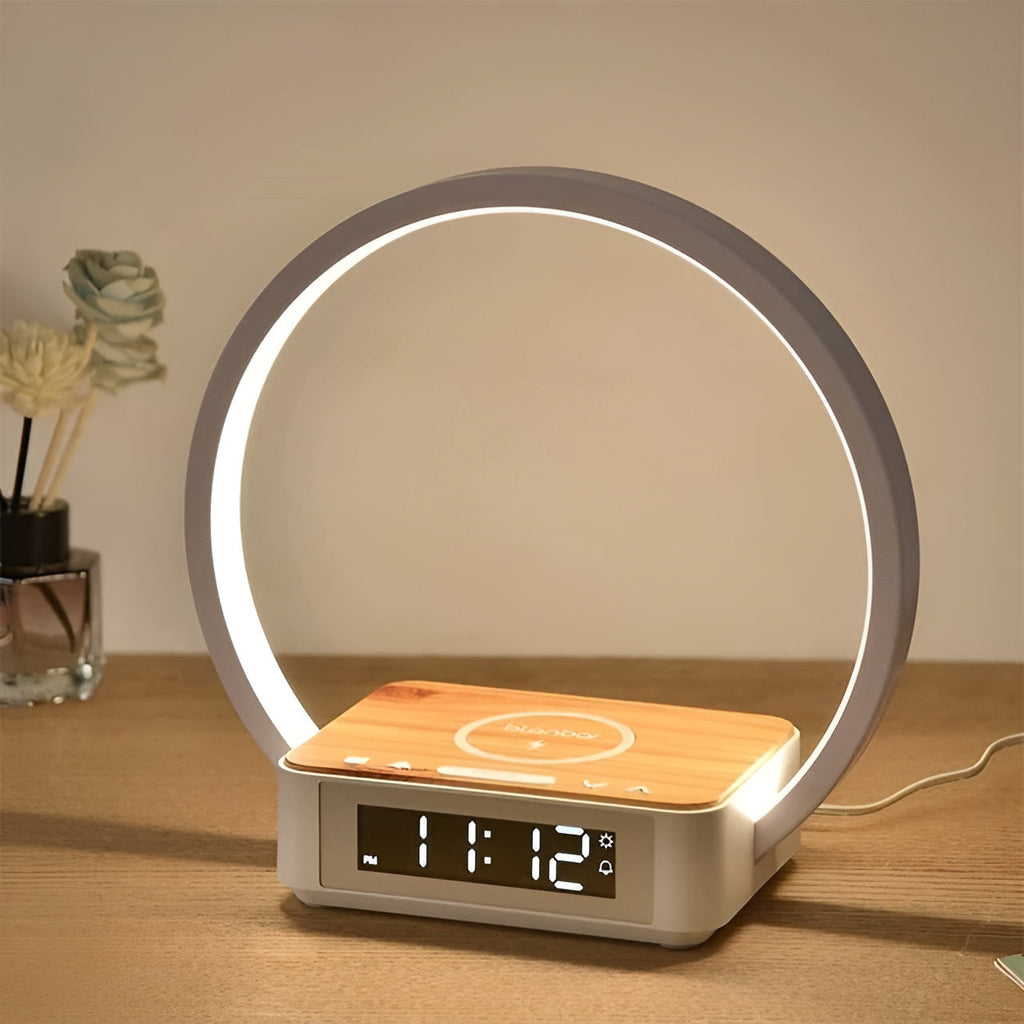 NOMOVA 3-in-1 Table Lamp – Wireless Charging, Alarm Clock & Touch Control