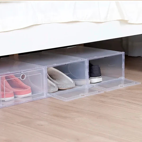 6pcs Clear Shoe Box Stackable Plastic Organizer - product image 2