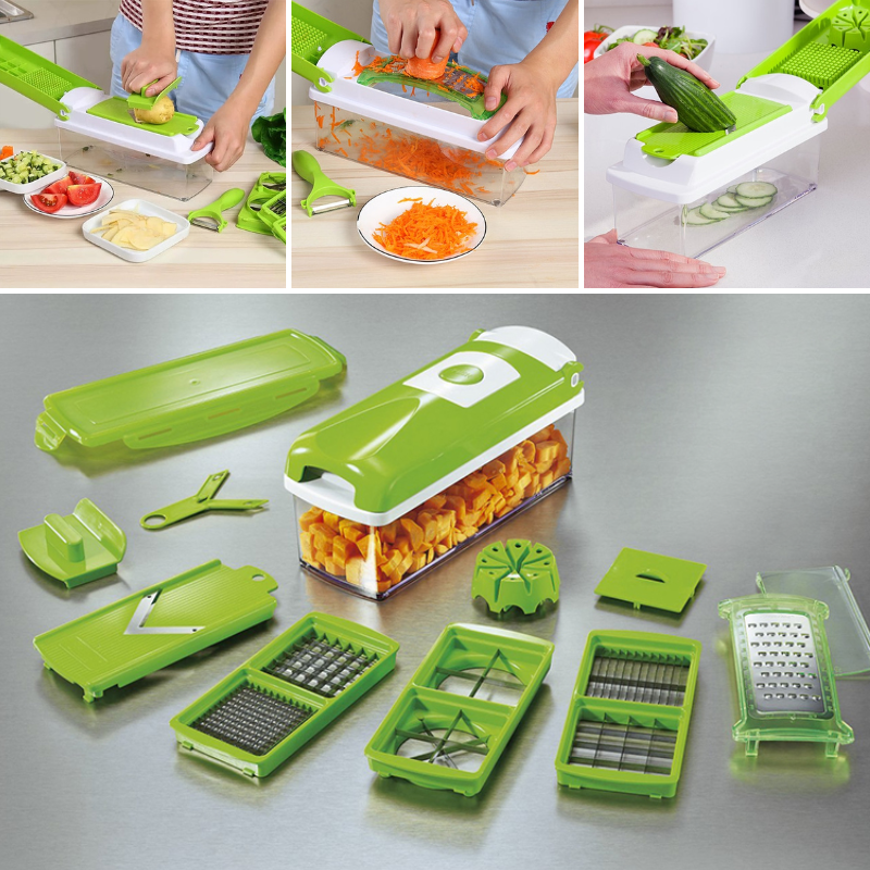 NOMOVA 12-in-1 Multifunctional Vegetable Cutter - Quickly and Safely Cut Vegetables