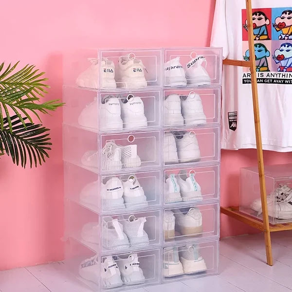 6pcs Clear Shoe Box Stackable Plastic Organizer - product image 3