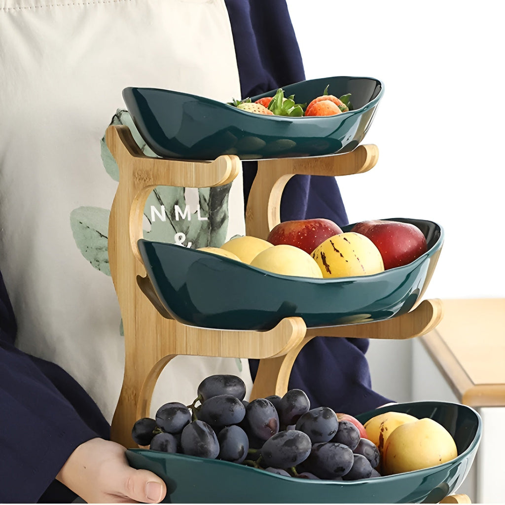 Multi-tiered wooden fruit bowl - product detail 4
