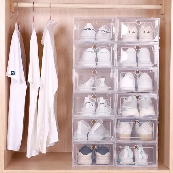 6pcs Clear Shoe Box Stackable Plastic Organizer - product image 4