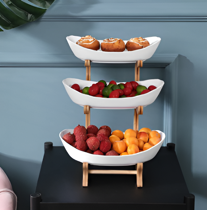 Multi-tiered wooden fruit bowl - product detail 5
