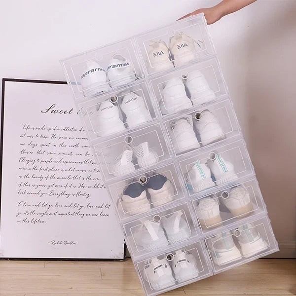 6pcs Clear Shoe Box Stackable Plastic Organizer - product image 5