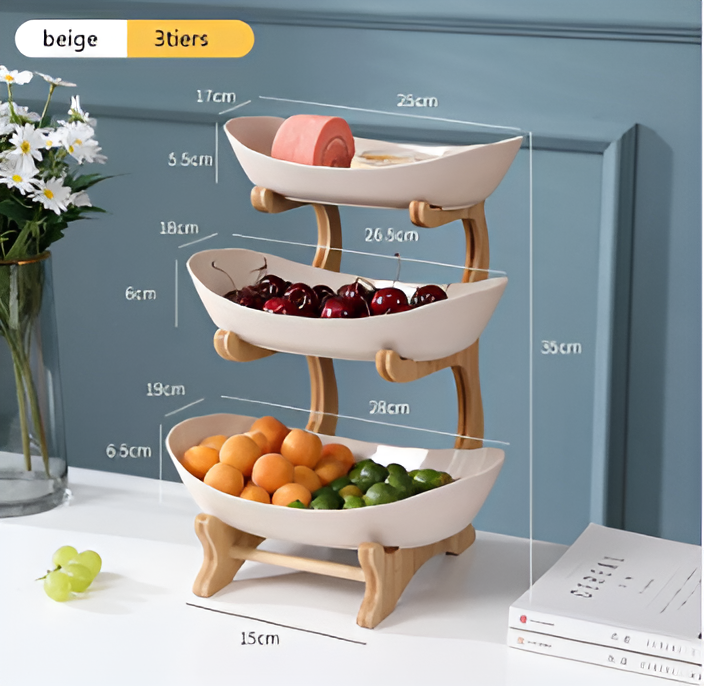 Multi-tiered wooden fruit bowl - product detail 6