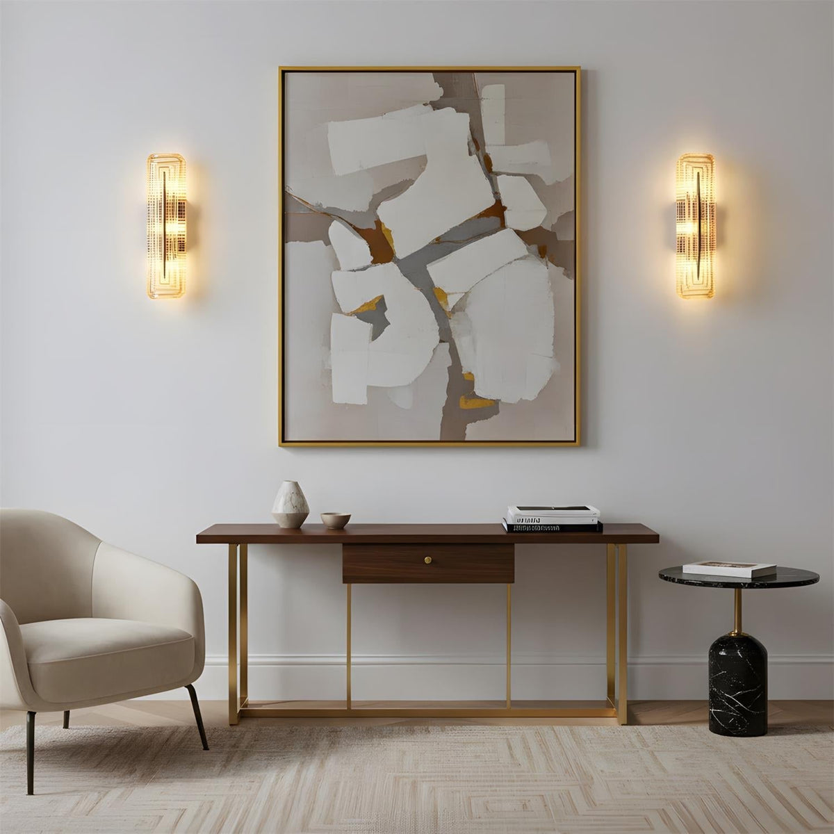 Lámparas de pared geométricas para interiores modernos