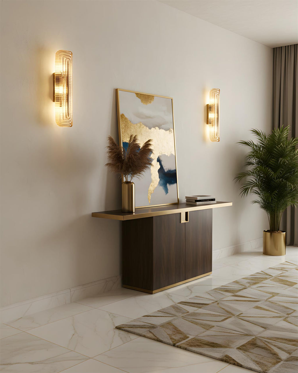 Lámparas de pared geométricas para interiores modernos