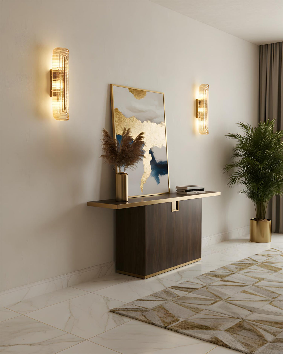 Lámparas de pared geométricas para interiores modernos