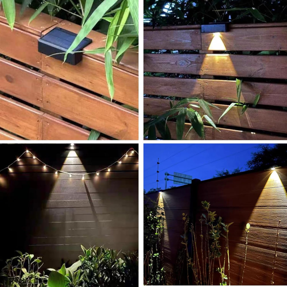 Luz solar de jardín exterior con iluminación LED para senderos y encendido automático