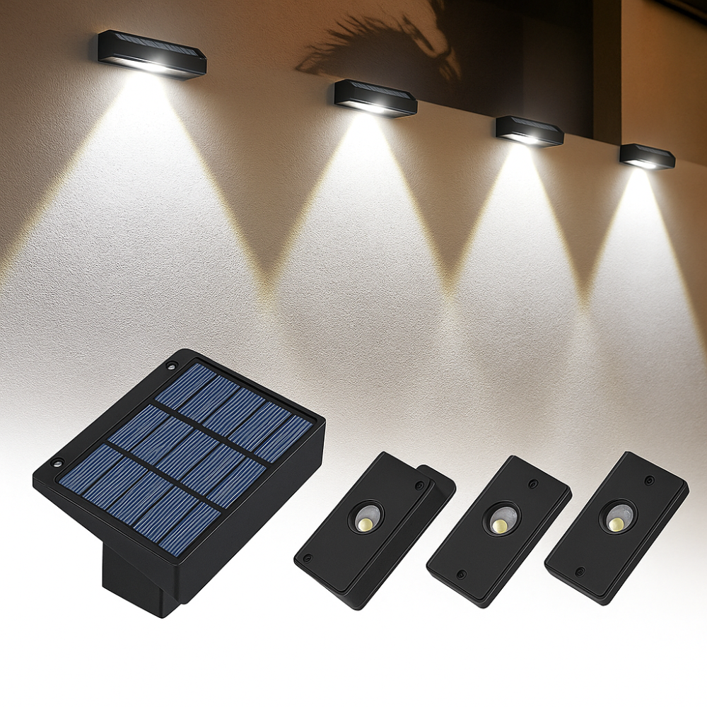 Luz solar de jardín exterior con iluminación LED para senderos y encendido automático