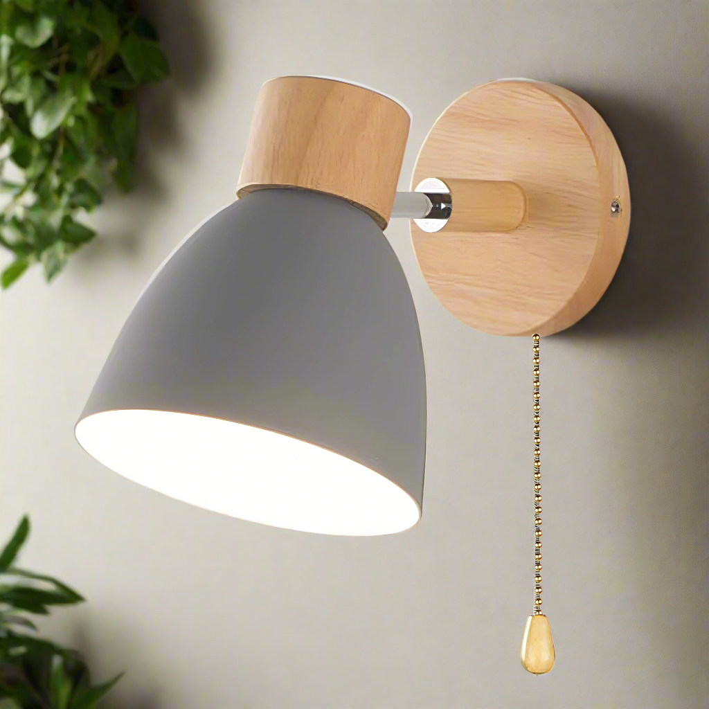 Lámpara de pared interior minimalista escandinava con interruptor de tirón