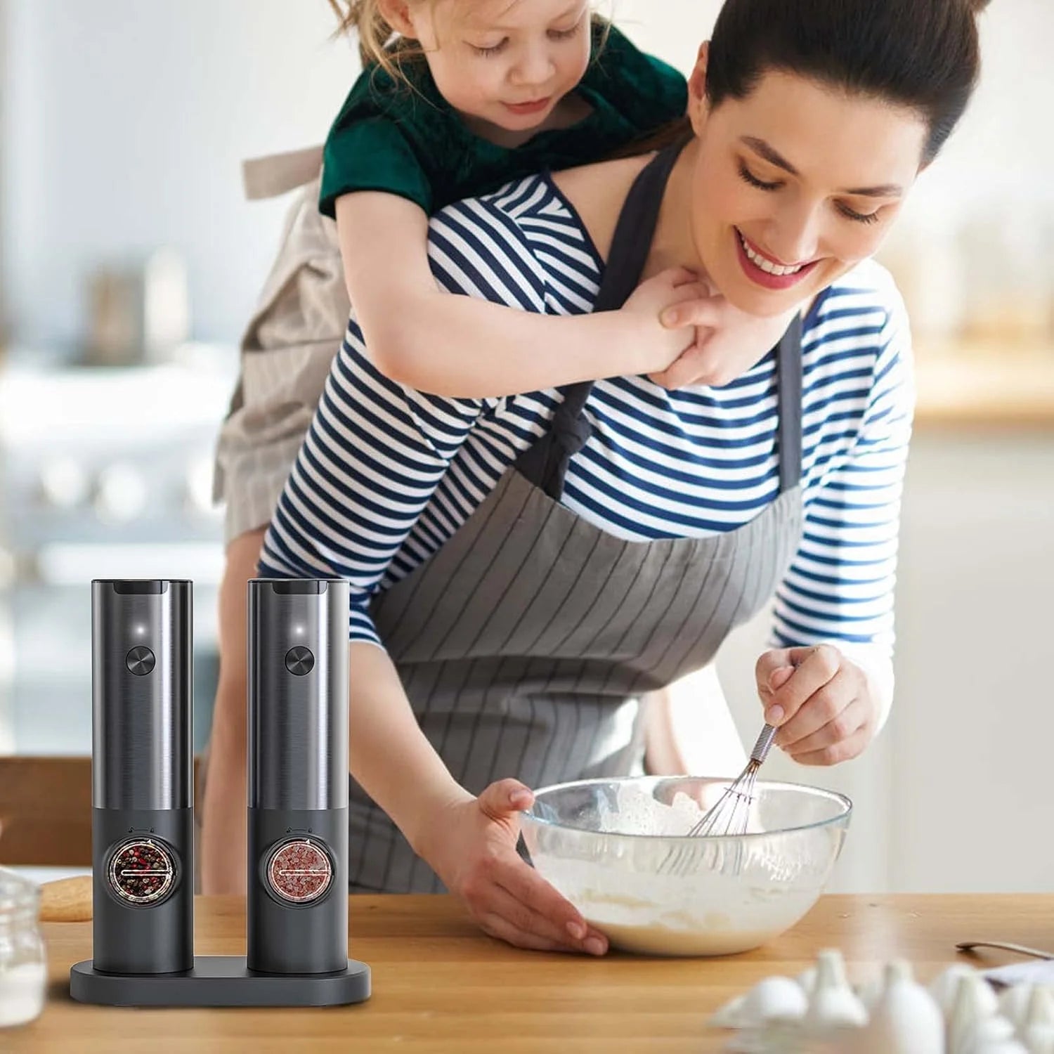 NOMOVA Elegant Electric Salt And Pepper Mill With Rechargeable Battery