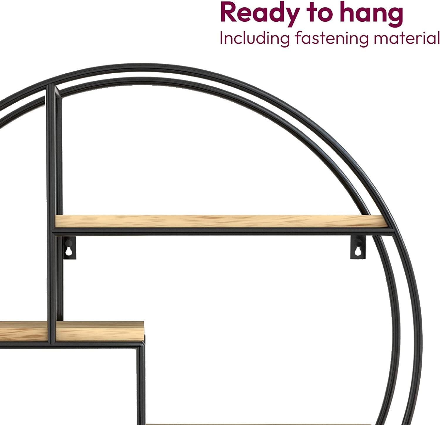 Industrial round wall shelf - product detail 2