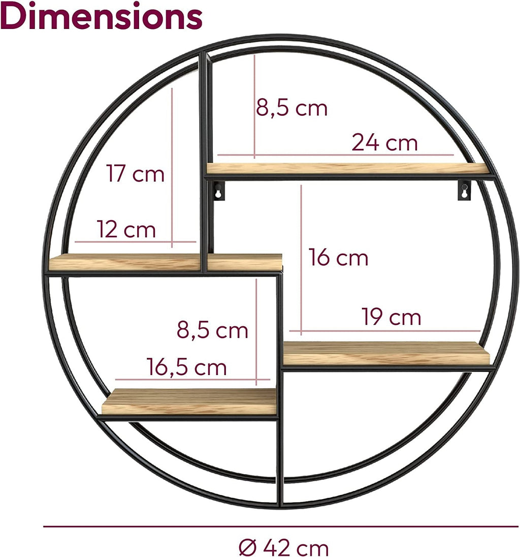 Industrial round wall shelf - product detail 3