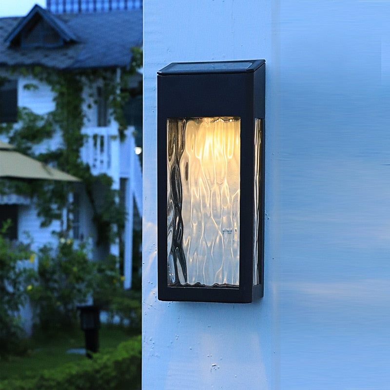 Lámpara de pared solar para exteriores con sensor