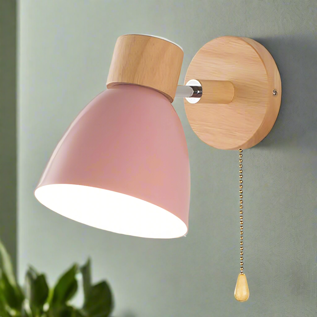 Lámpara de pared interior minimalista escandinava con interruptor de tirón