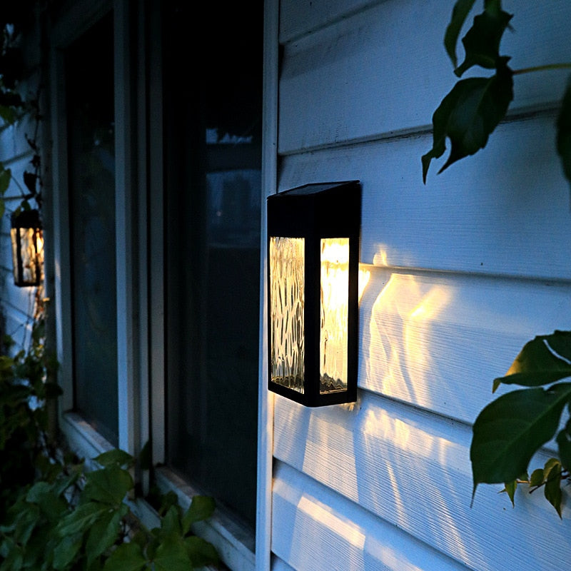 Lámpara de pared solar para exteriores con sensor