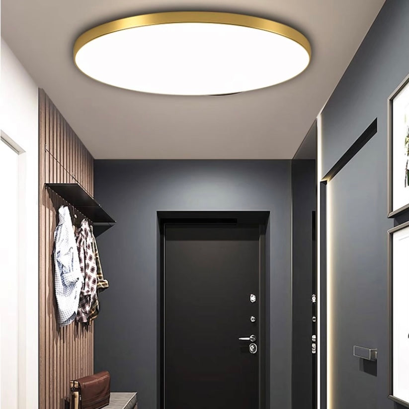Luz de techo LED redonda moderna, montaje empotrado brillante para interiores