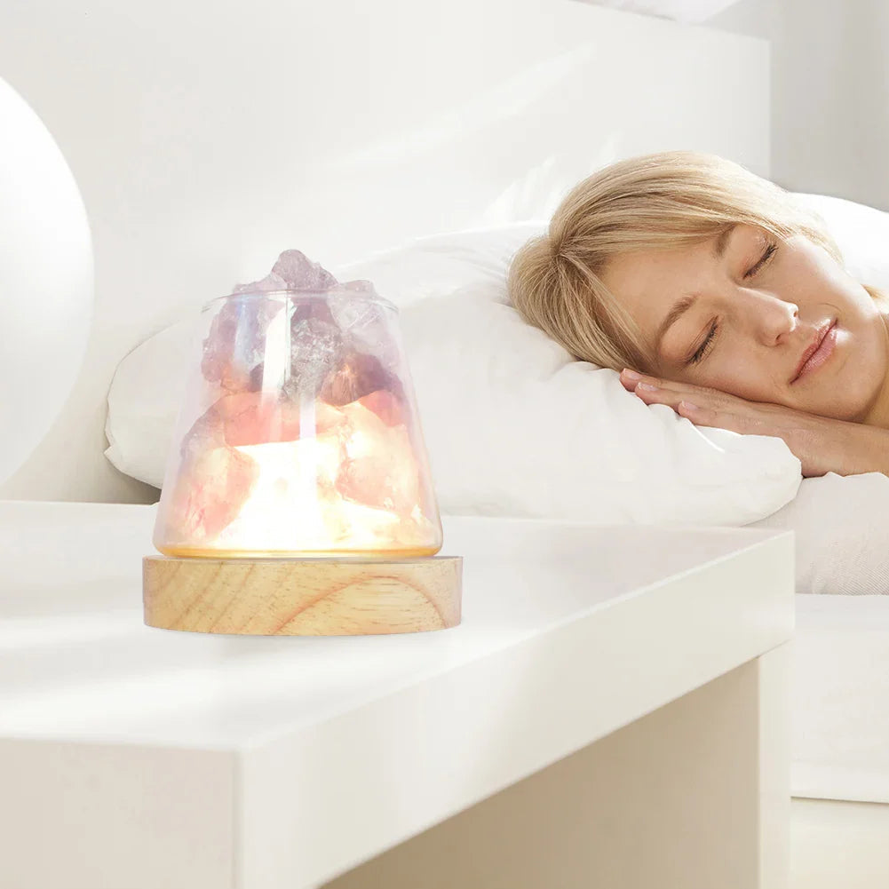 Himalayan Salt Lamp - Crystal Night Light & Essential Oil - product detail 2
