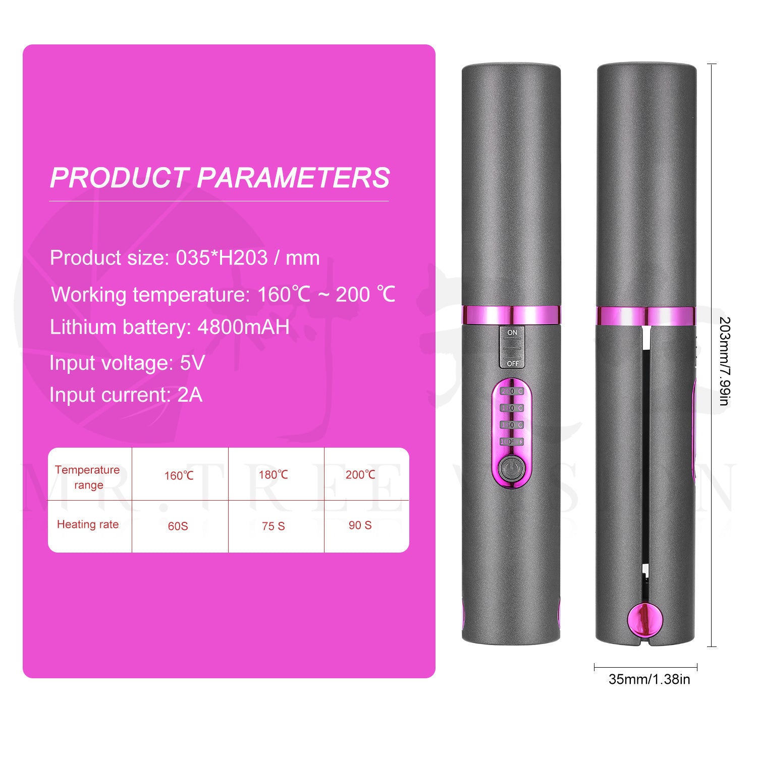 New USB Charging Mini Wireless Travel Hair Iron - product image 2