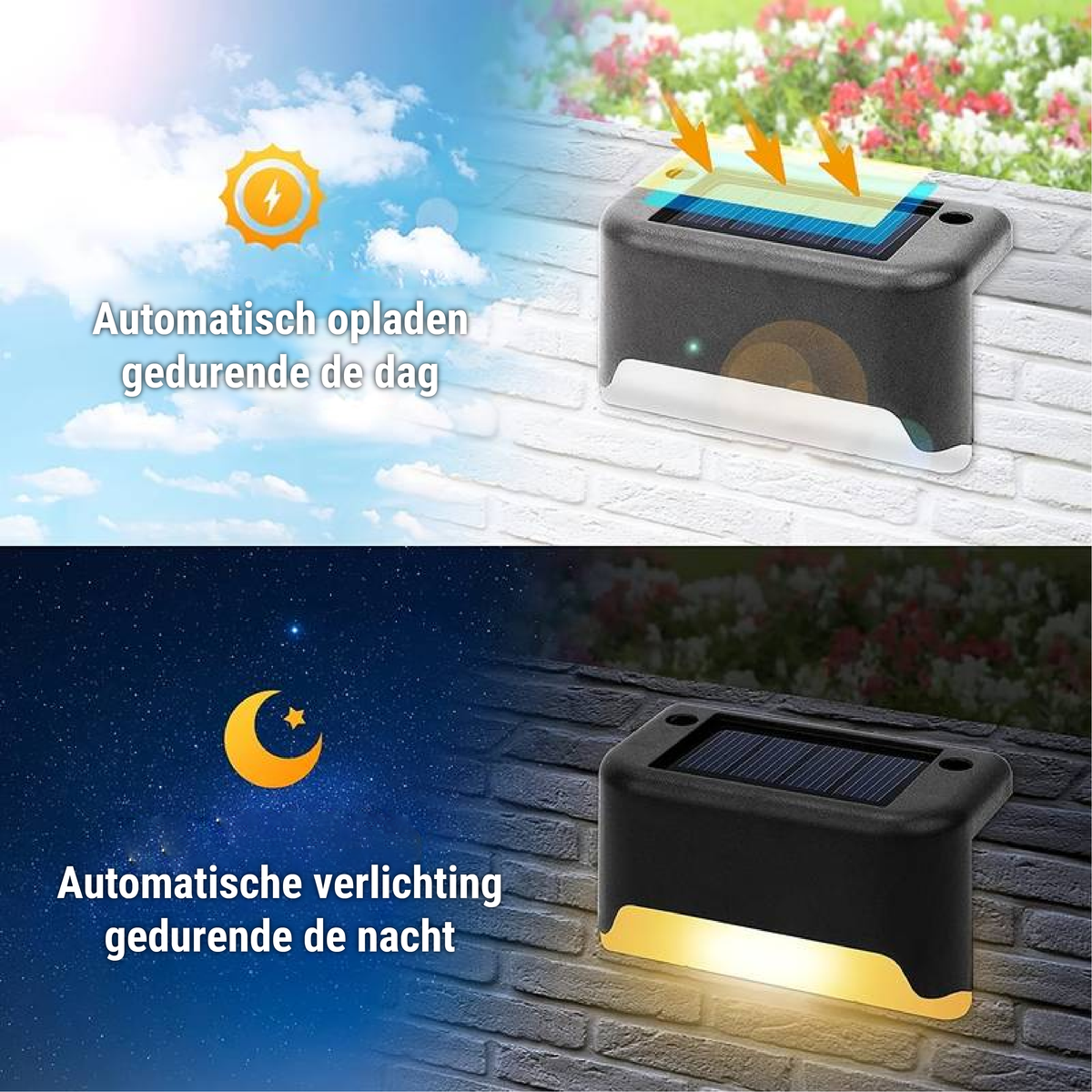 Luz de pared solar automática inalámbrica para jardín
