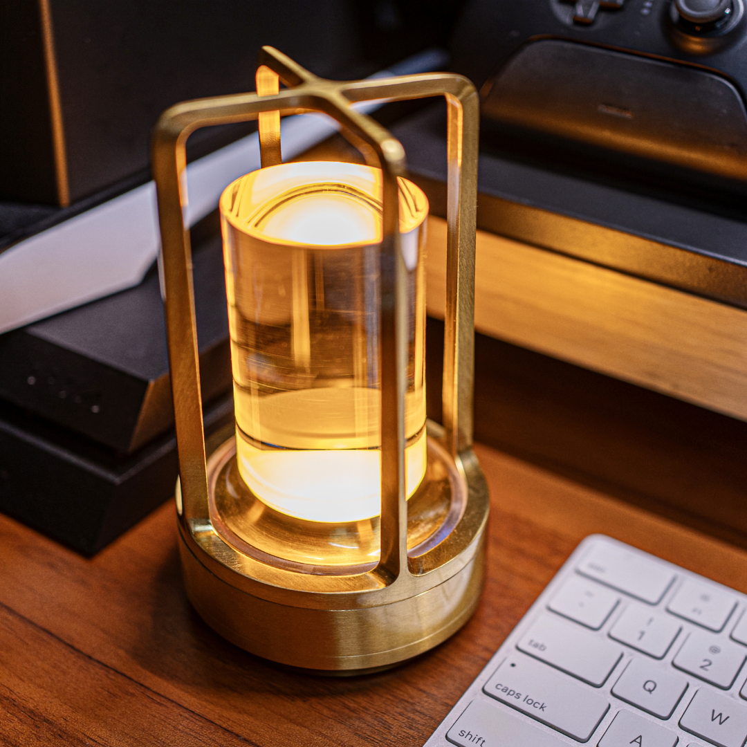 Lámpara de mesa estilo vintage recargable con control táctil y luz LED
