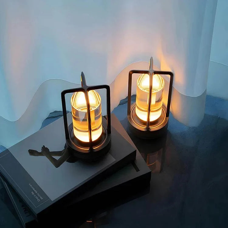 Lámpara de mesa estilo vintage recargable con control táctil y luz LED