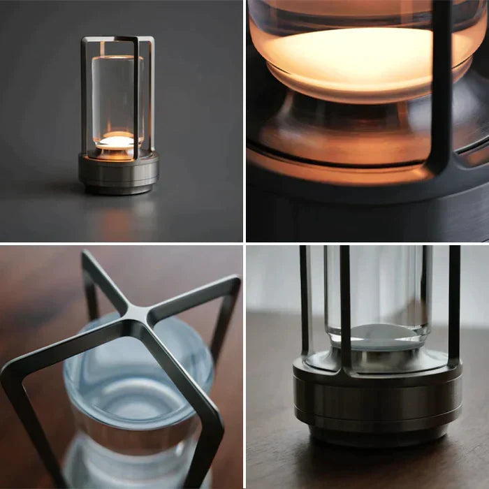 Lámpara de mesa estilo vintage recargable con control táctil y luz LED